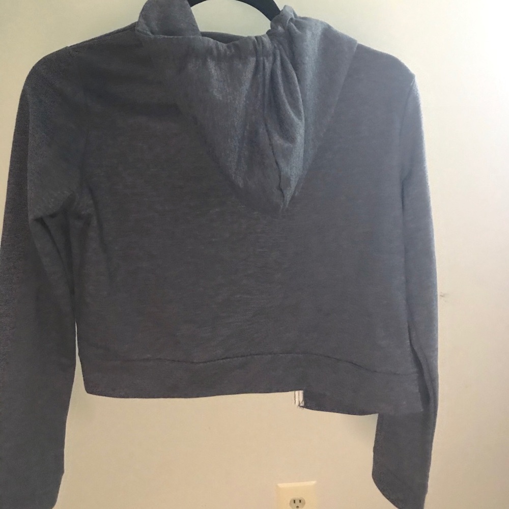 Dark Grey Cropped Hoodie